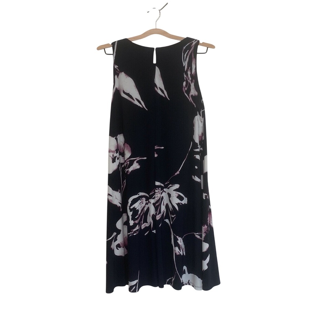 Lauren Ralph Lauren Dress Womens 12 Navy Floral Sleeveless Trapeze Swing Lined - Picture 7 of 10